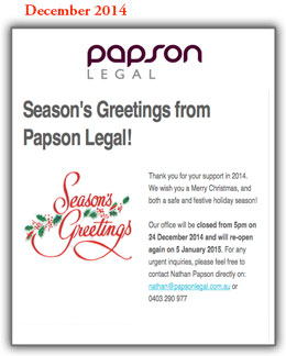 Papson Newsletter December 2014